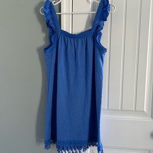 Vineyard vines ruffle linen blue cover-up